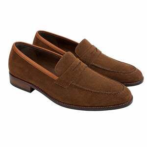 Handmade Mens tan brown suede moccasins, Mens penny loafer, Shoes for men